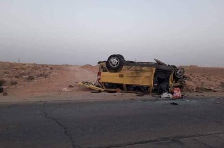 حوادث وأعطال بسبب تدهور طريق سبها اوباري