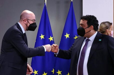 المنفي يبحث مع رئيس المجلس الأوروبي تأمين الحدود البحرية