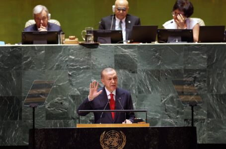 الرئيس التركي رجب أردوغان يتحدث أمام الجمعية العامة للأمم المتحدة عن الكارثة التي حلت بالمناطق الشرقية من ليبيـا.